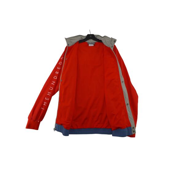 The Hundreds x MLB Inspired Colorblock Windbreaker Jacket Red Blue Gray Size L - Picture 7 of 16